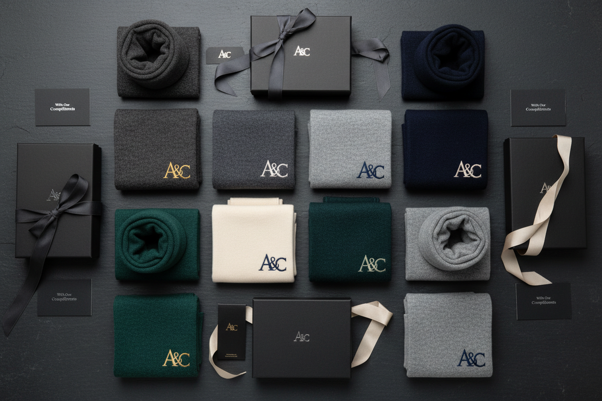 Corporate Scarf Flat Lay